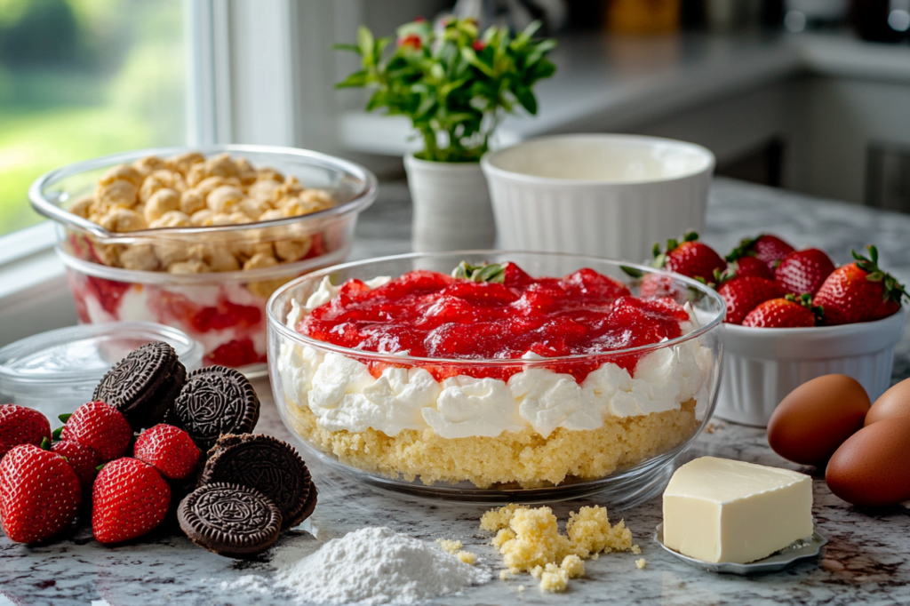 strawberry shortcake crunch cheesecake ingredients