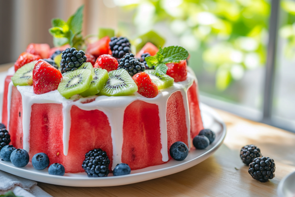 watermelon cake Serving