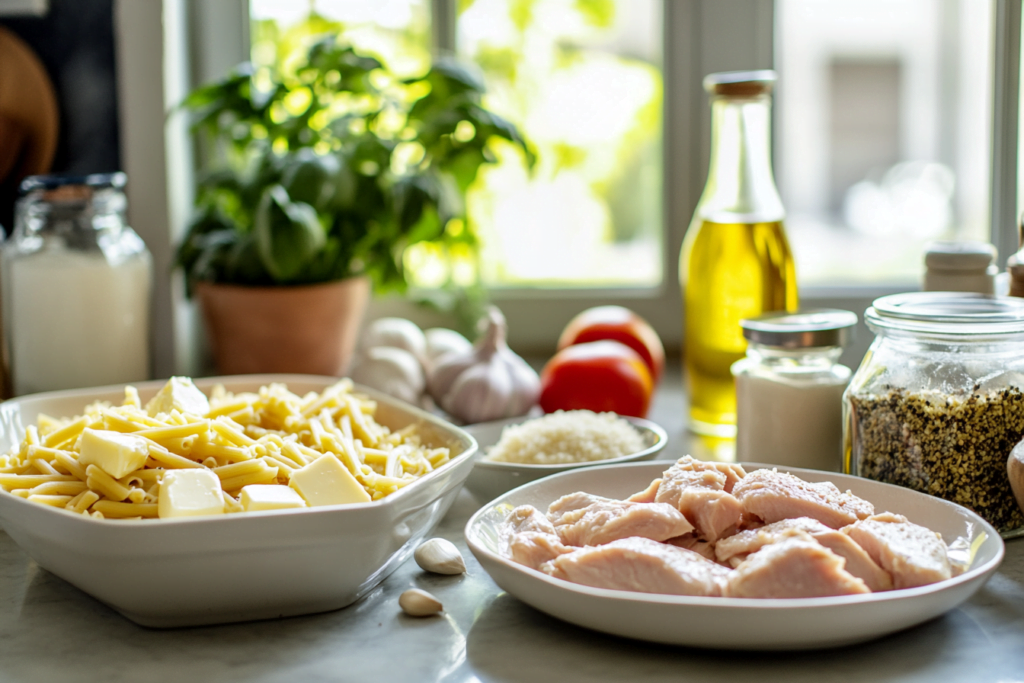 garlic parmesan chicken pasta Ingredients