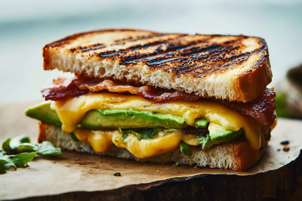 Avocado Bacon Grilled Cheese Sandwich