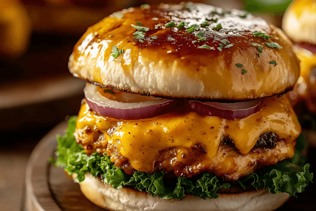 Cheddar Ranch Chicken Burgers