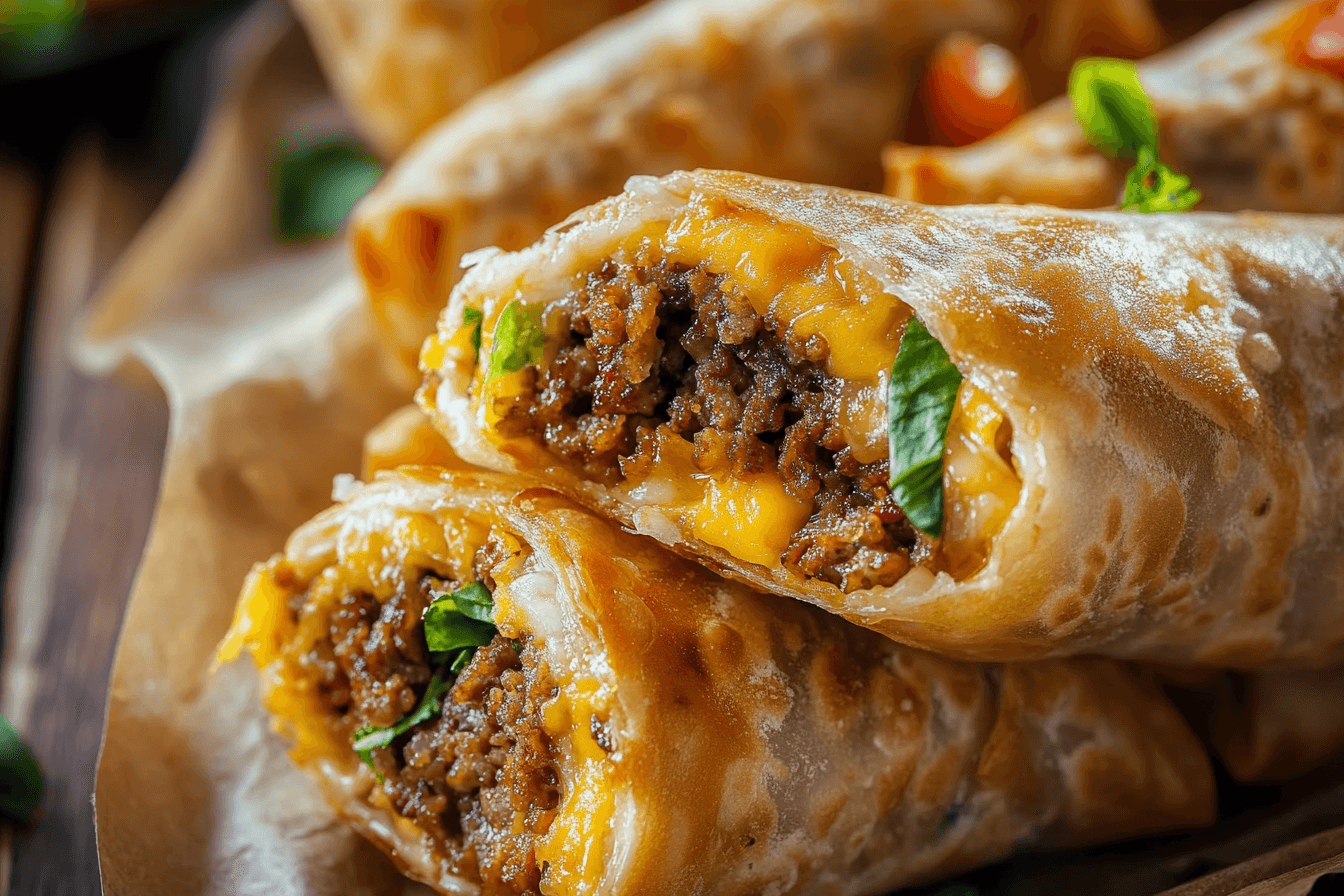 Cheeseburger Egg Rolls