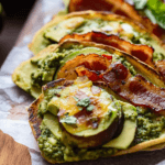 Cheesy Pesto Avocado Bacon