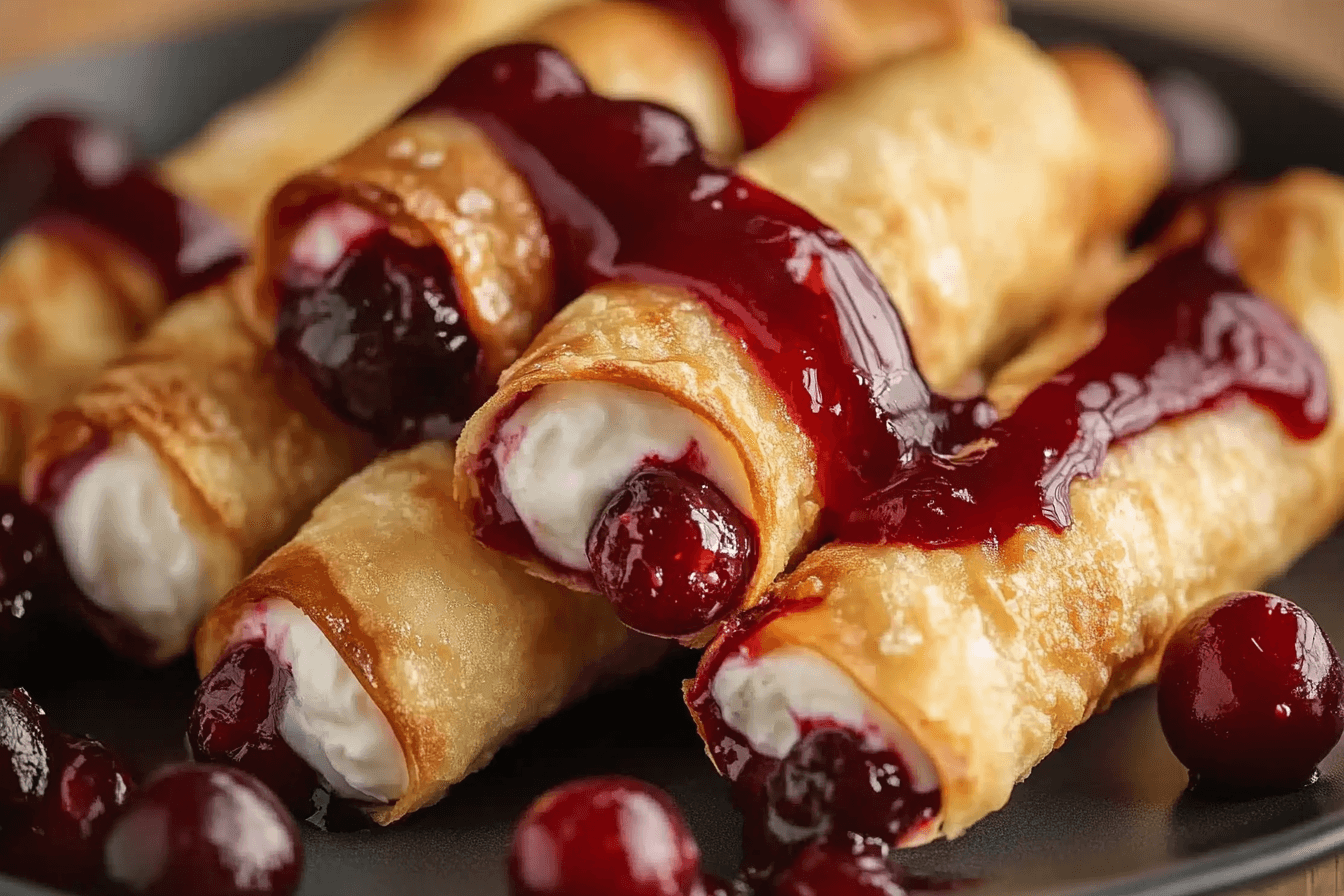 Cherry Cheesecake Egg Rolls