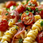 Creamy Roasted Tomato Ricotta Pasta with Crispy Prosciutto