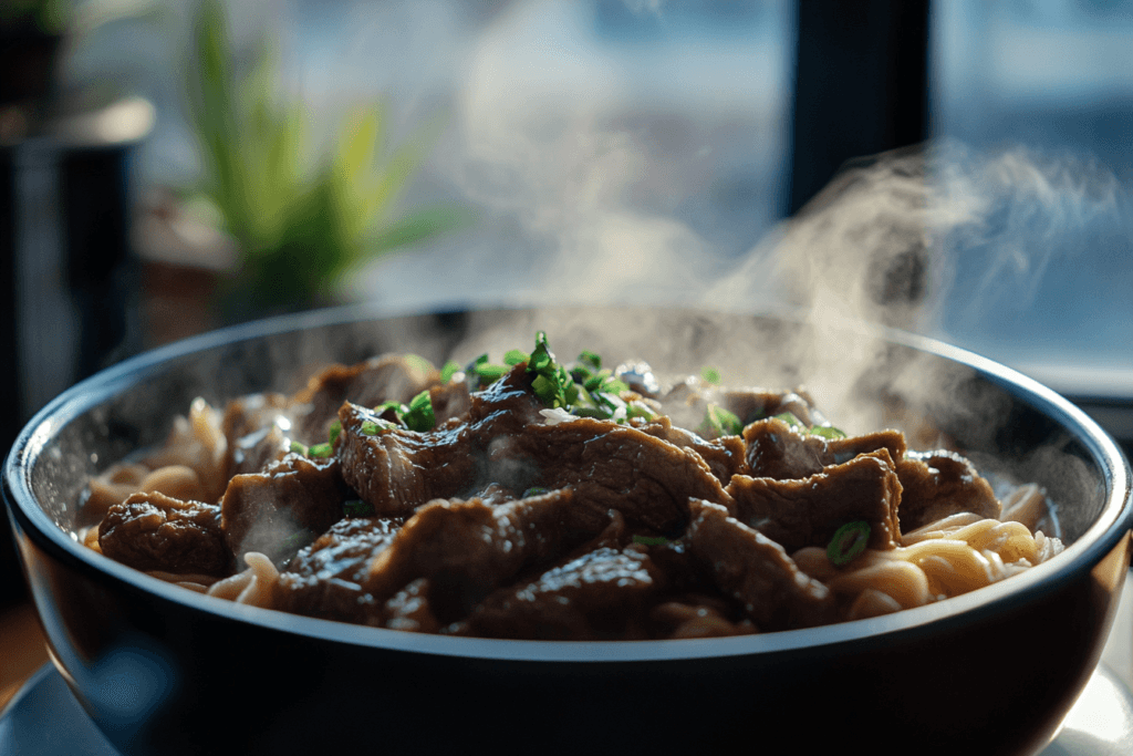 Crockpot Beef Tips and Noodles