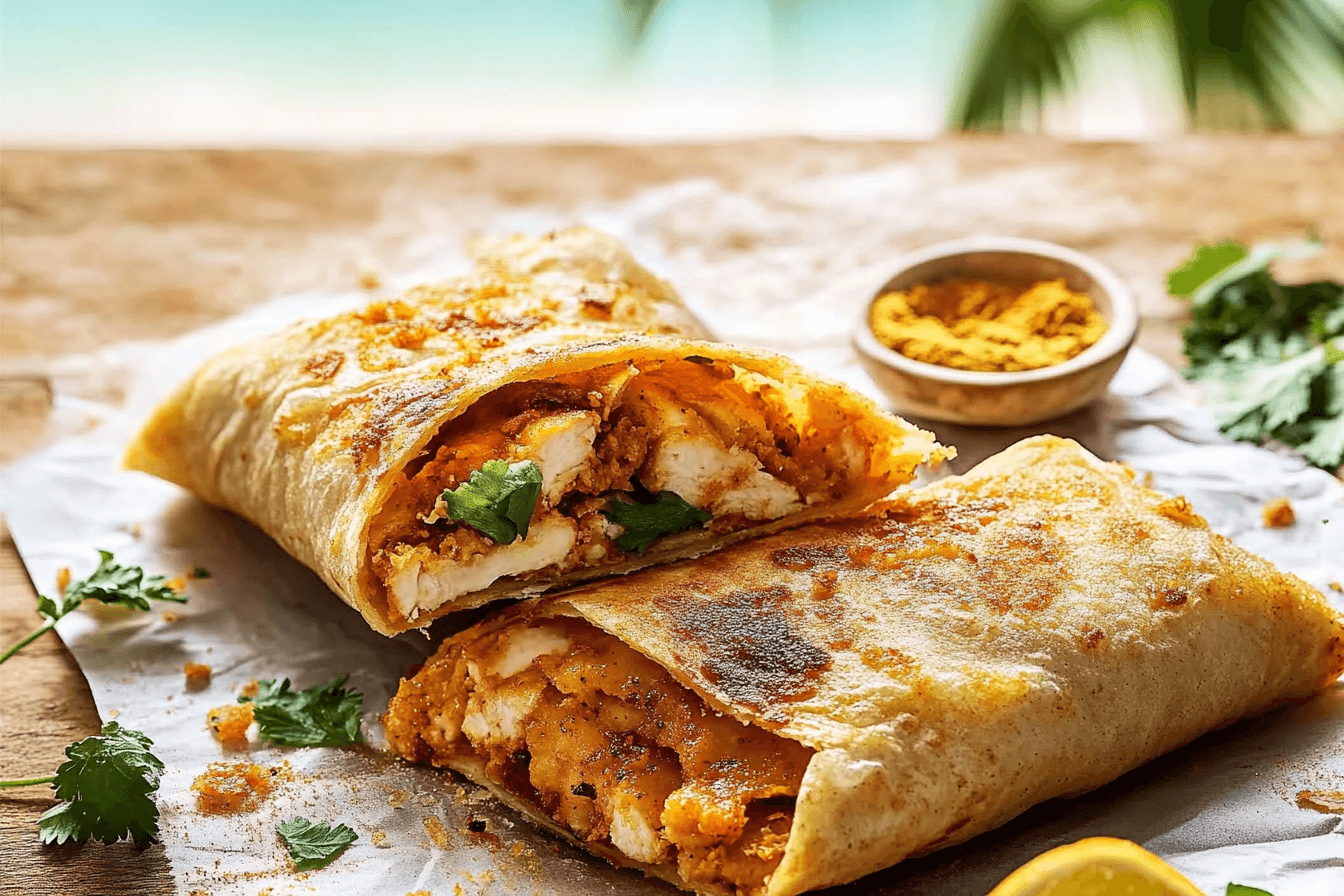 Folded Crispy Chipotle Chicken Wraps