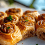 French onion sausage rolls