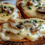 GOURMET CHEESY MUSHROOM AND GARLIC TOASTS