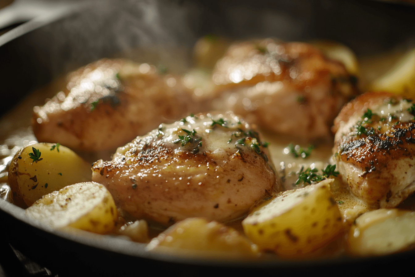 Garlic Butter Chicken and Potatoes Skillet