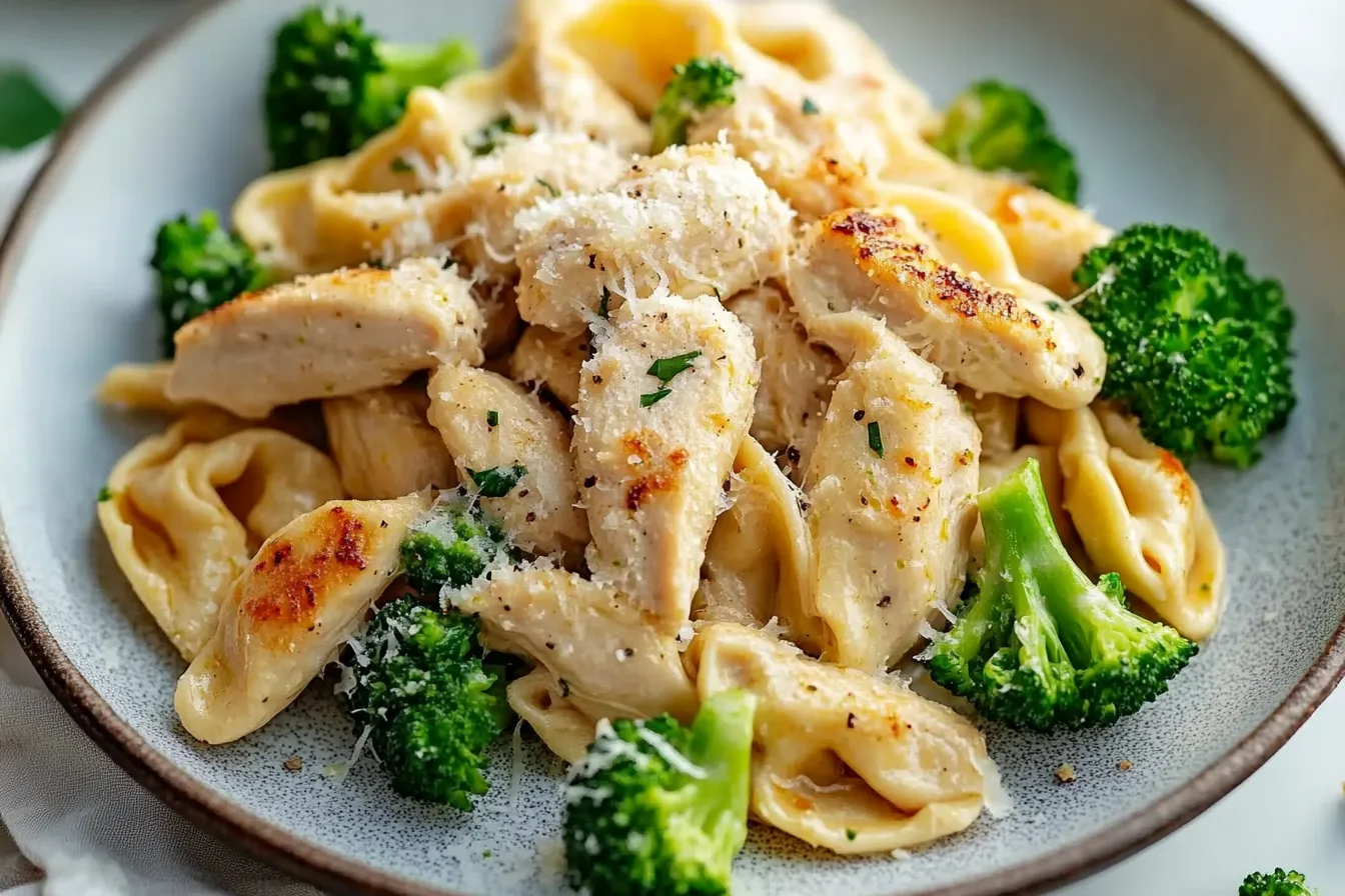 Garlic Parmesan Tortellini with Chicken and Broccoli