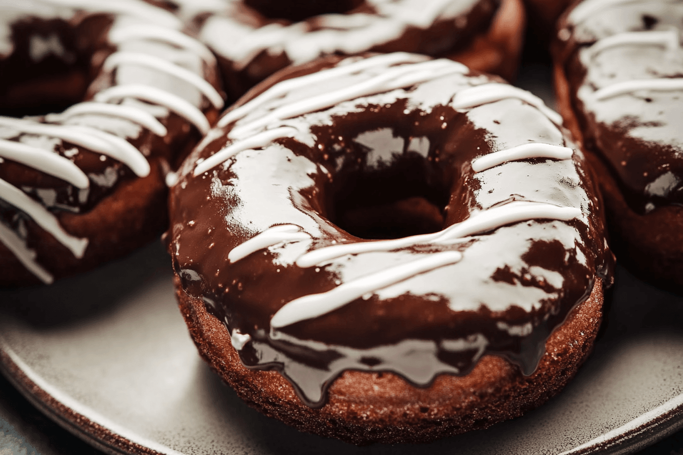 Glazed Chocolate Cake Donuts