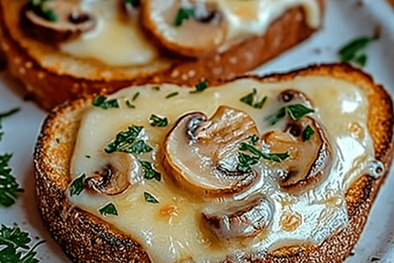 Gourmet Cheesy Mushroom and Garlic Toasts