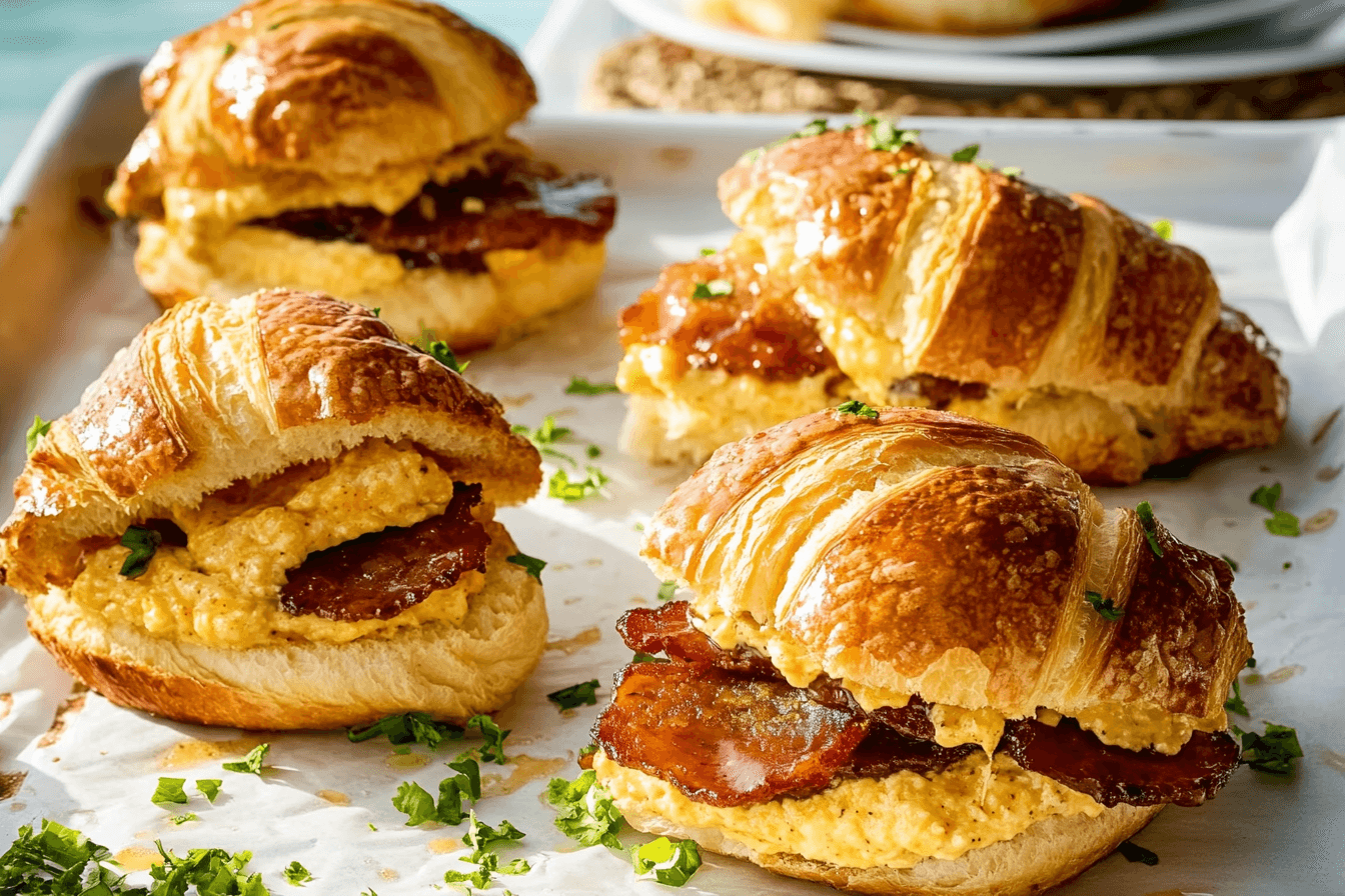 Killer Maple Mustard Croissant Breakfast Sandwiches