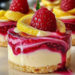 Luscious Lemon Raspberry Swirl Cheesecake Cups