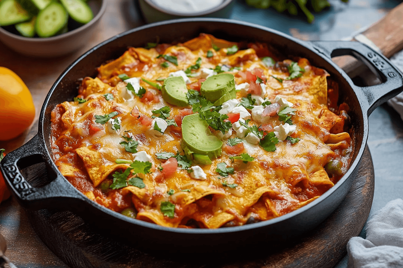 Rotisserie Chicken Enchilada Skillet