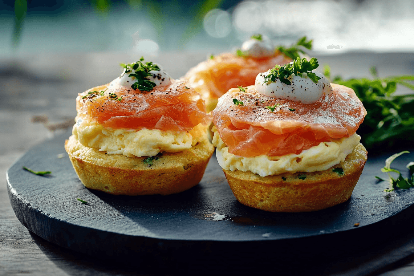 Smoked salmon and egg muffins