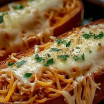 Spaghetti Stuffed Garlic Bread Subs