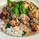 Spiced Coconut Basil Chicken with Rice