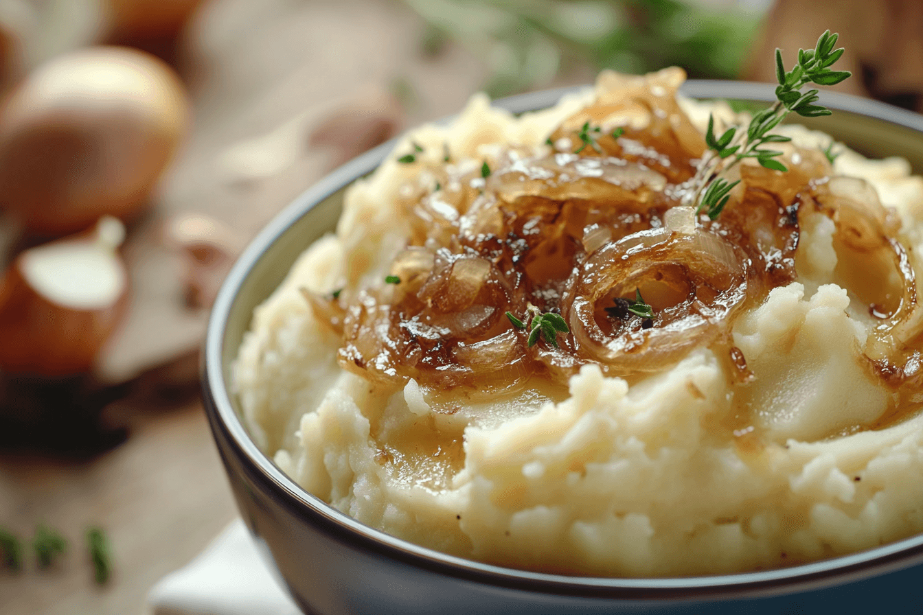 Vegan Caramelized Onion Mashed Potatoes