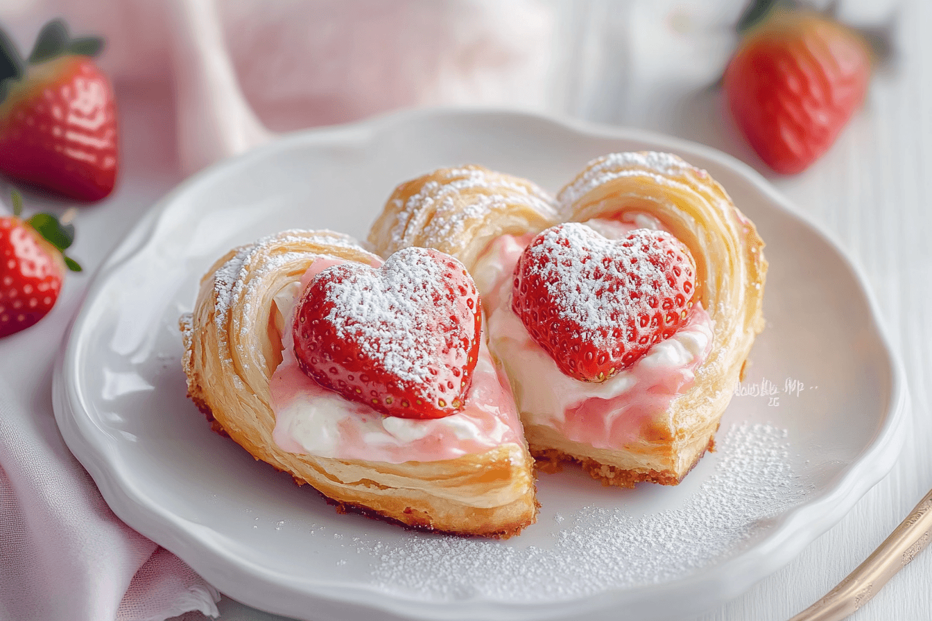 Vegan Strawberry Cream Danish