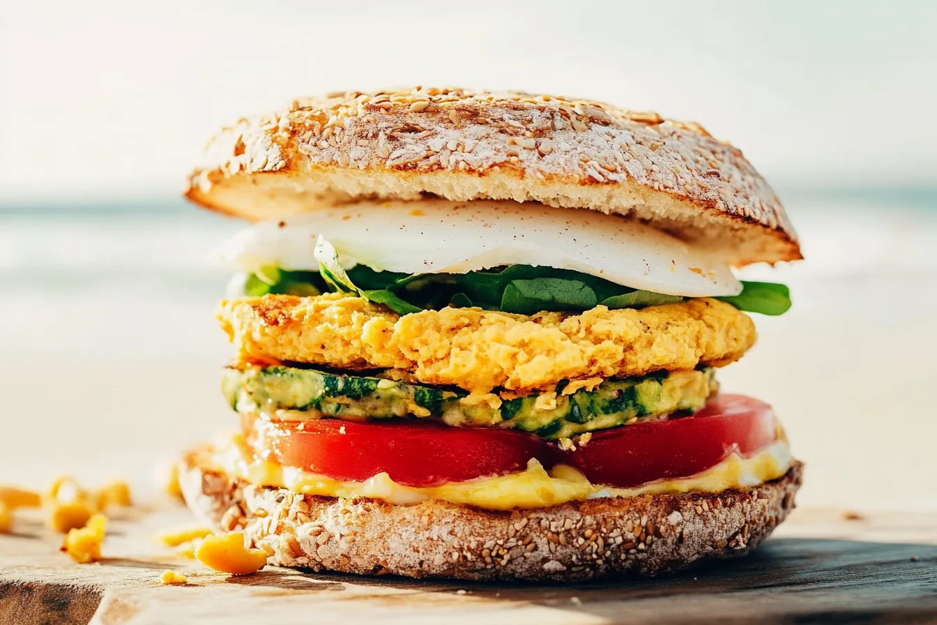 Vegan Veggie Egg Breakfast Sandwich