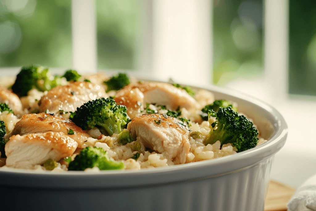 chicken and rice casserole with broccoli