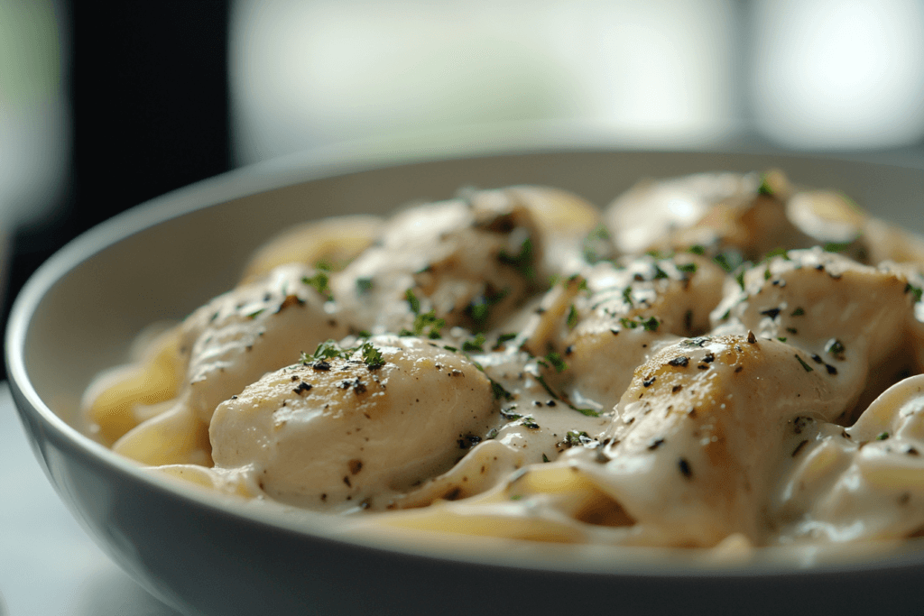 creamy garlic chicken and pasta