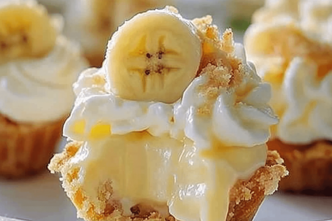 no bake mini banana cream pies