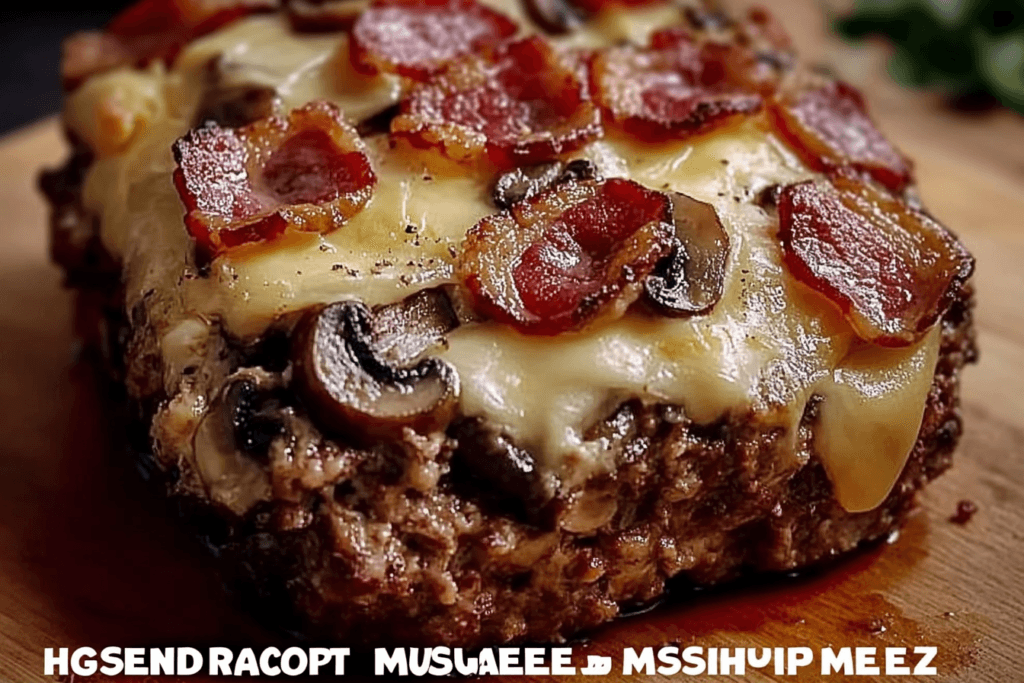 Bacon Mushroom Swiss Cheese Meatloaf