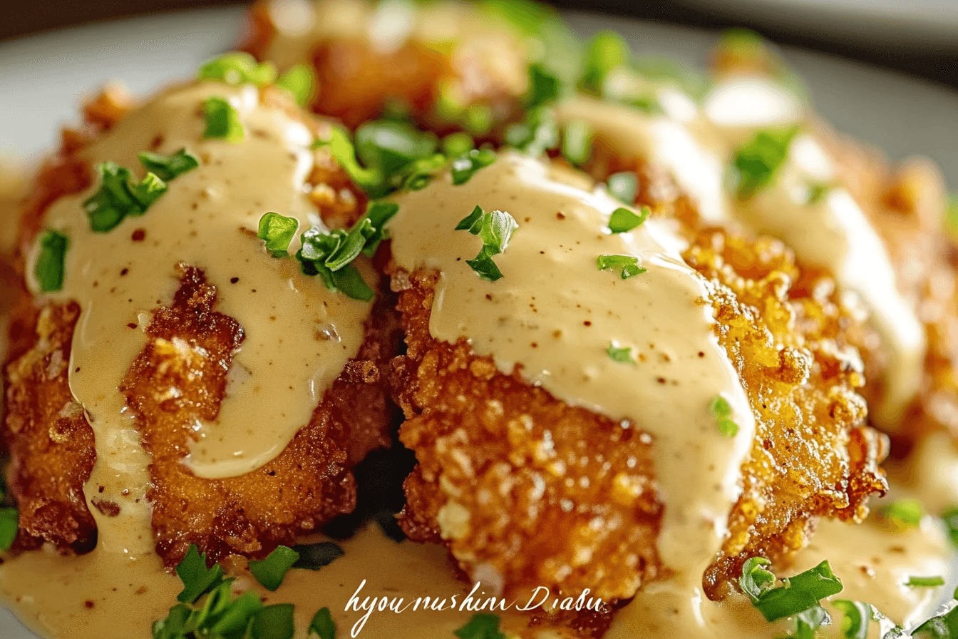 CRISPY CHICKEN WITH CREAMY DIJON SAUCE