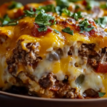 Cheesy Loaded Meatloaf Casserole with Vegetables