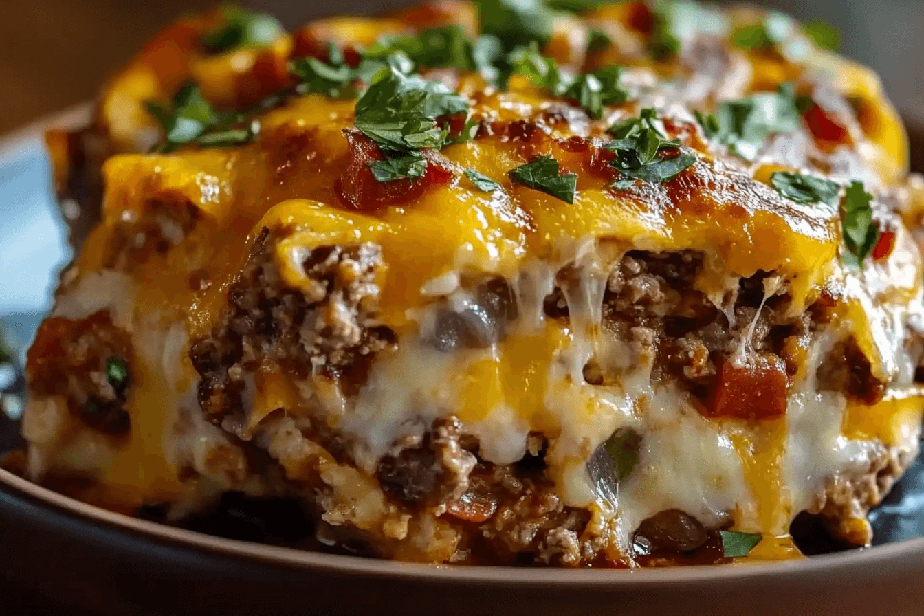 Cheesy Loaded Meatloaf Casserole with Vegetables