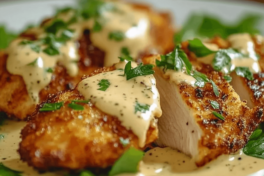 Crispy Chicken with Creamy Dijon Sauce