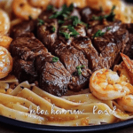 Steak and Shrimp Pasta Delight