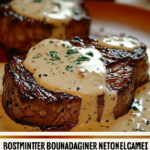 Steak with Haunted Bourbon Garlic Cream Sauce