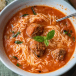 Tomato Vermicelli Soup (Kafta Soup)