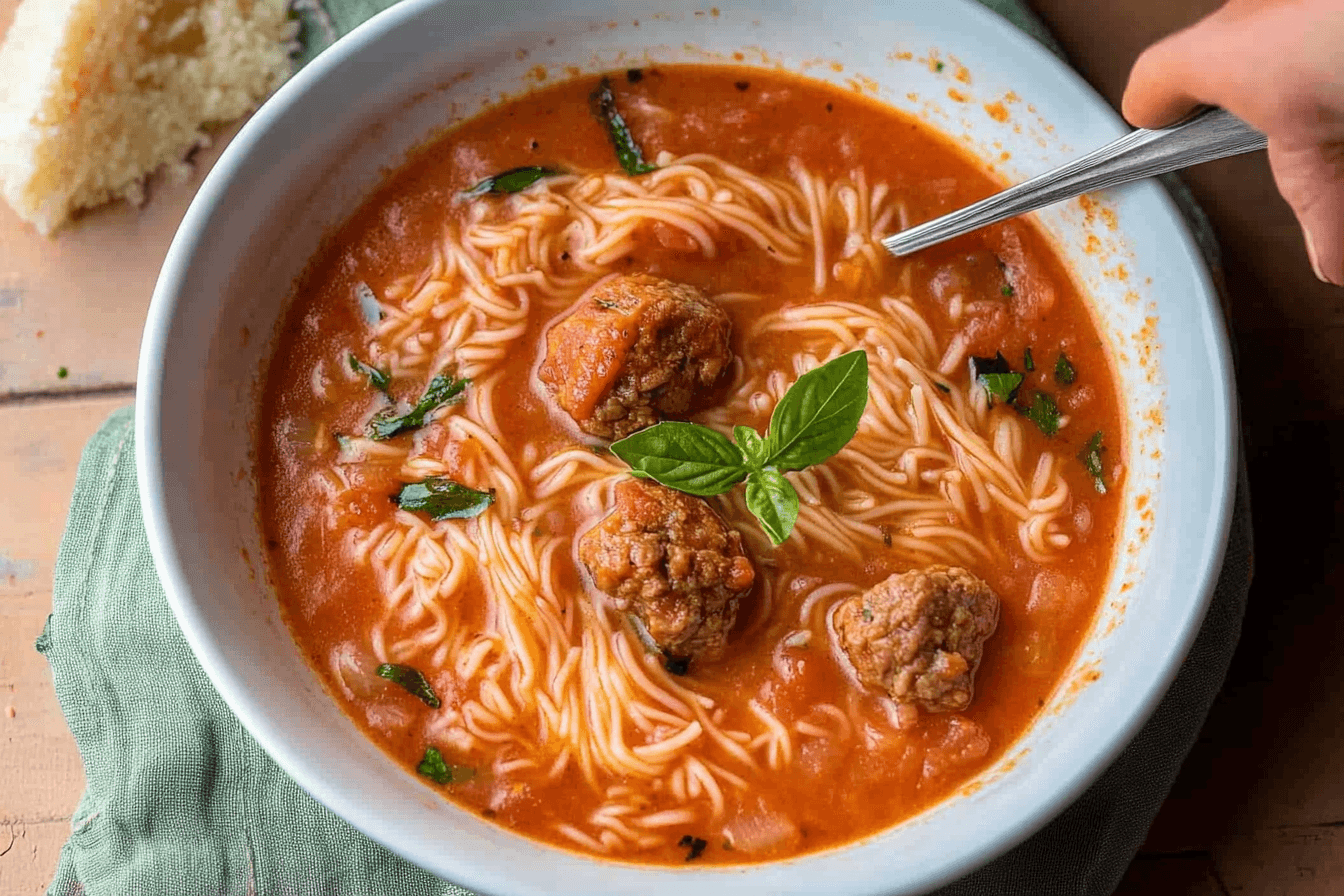 Tomato Vermicelli Soup (Kafta Soup)