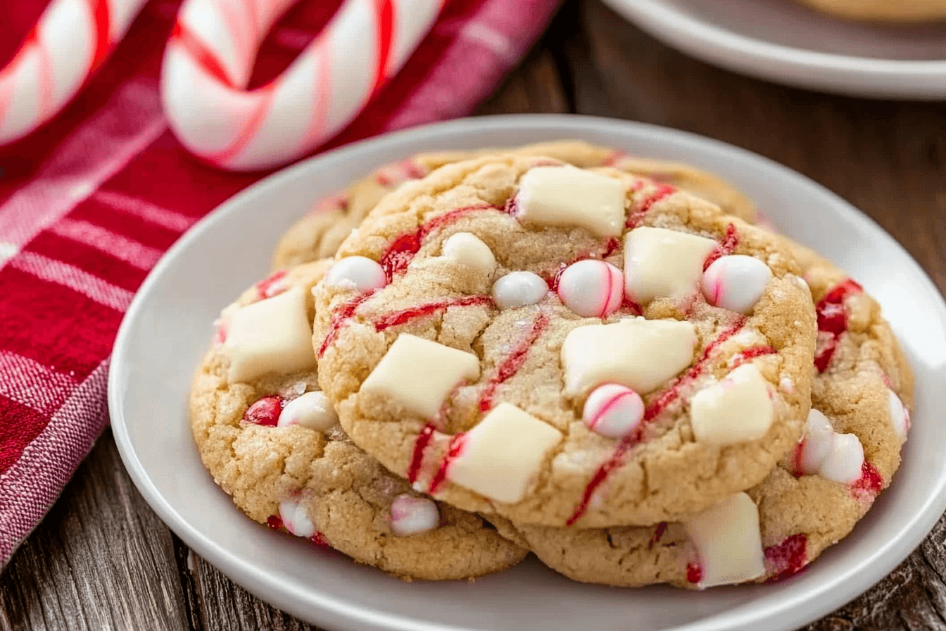 White Chocolate Candy Cane Cookies