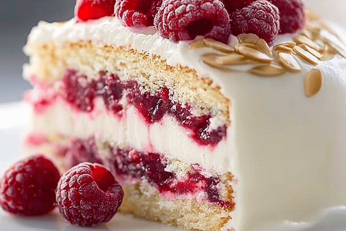 White Chocolate Raspberry Cake