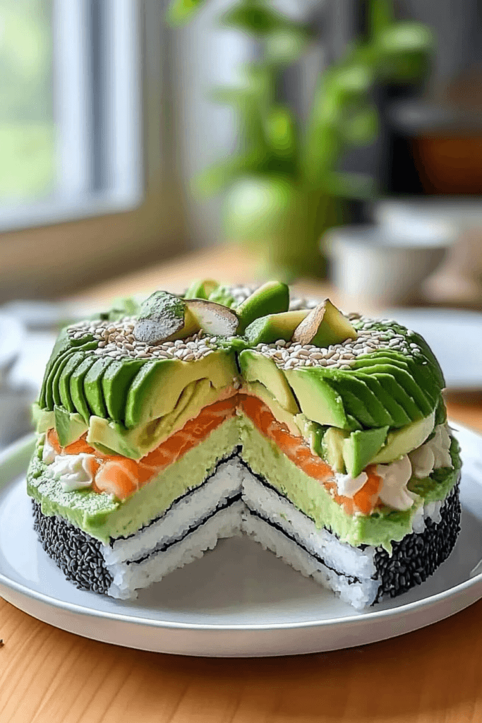 Avocado Sushi Cake