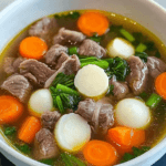 Beef Soup with Carrots and Radish