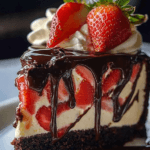 Chocolate Strawberry Swirl Cheesecake