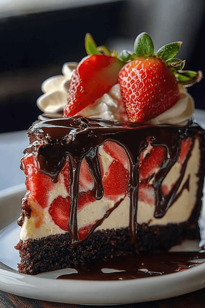 Chocolate Strawberry Swirl Cheesecake