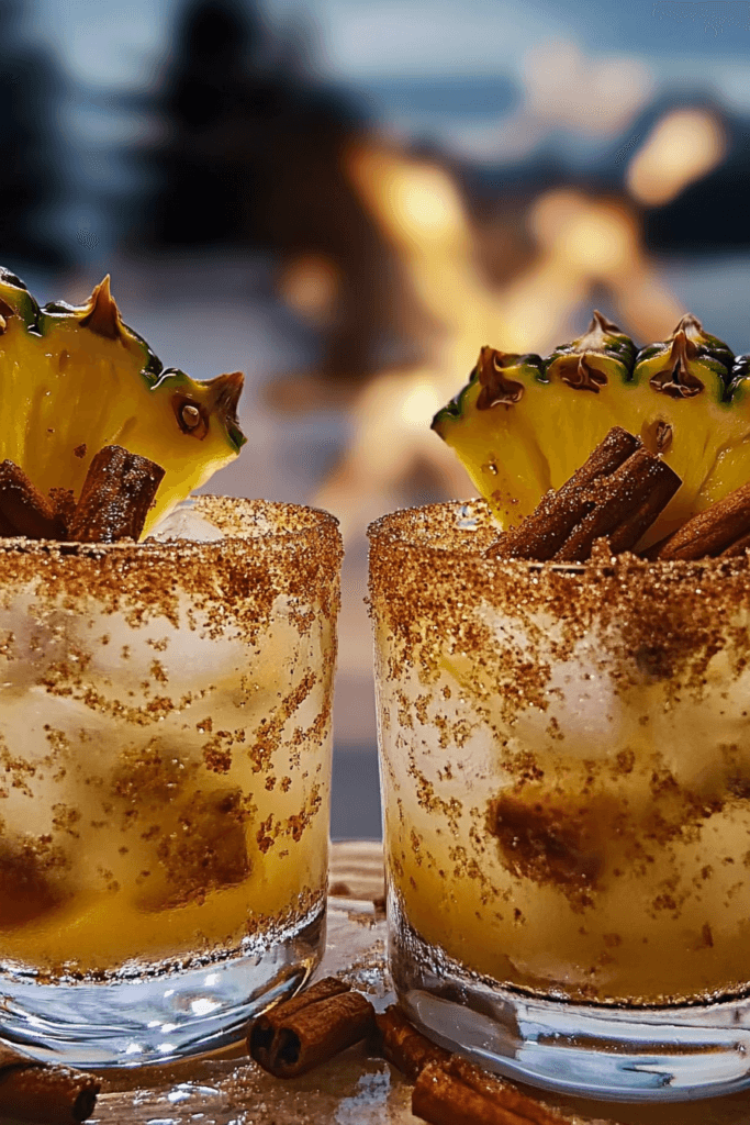 Cinnamon Sugar Pineapple Bourbon Smash