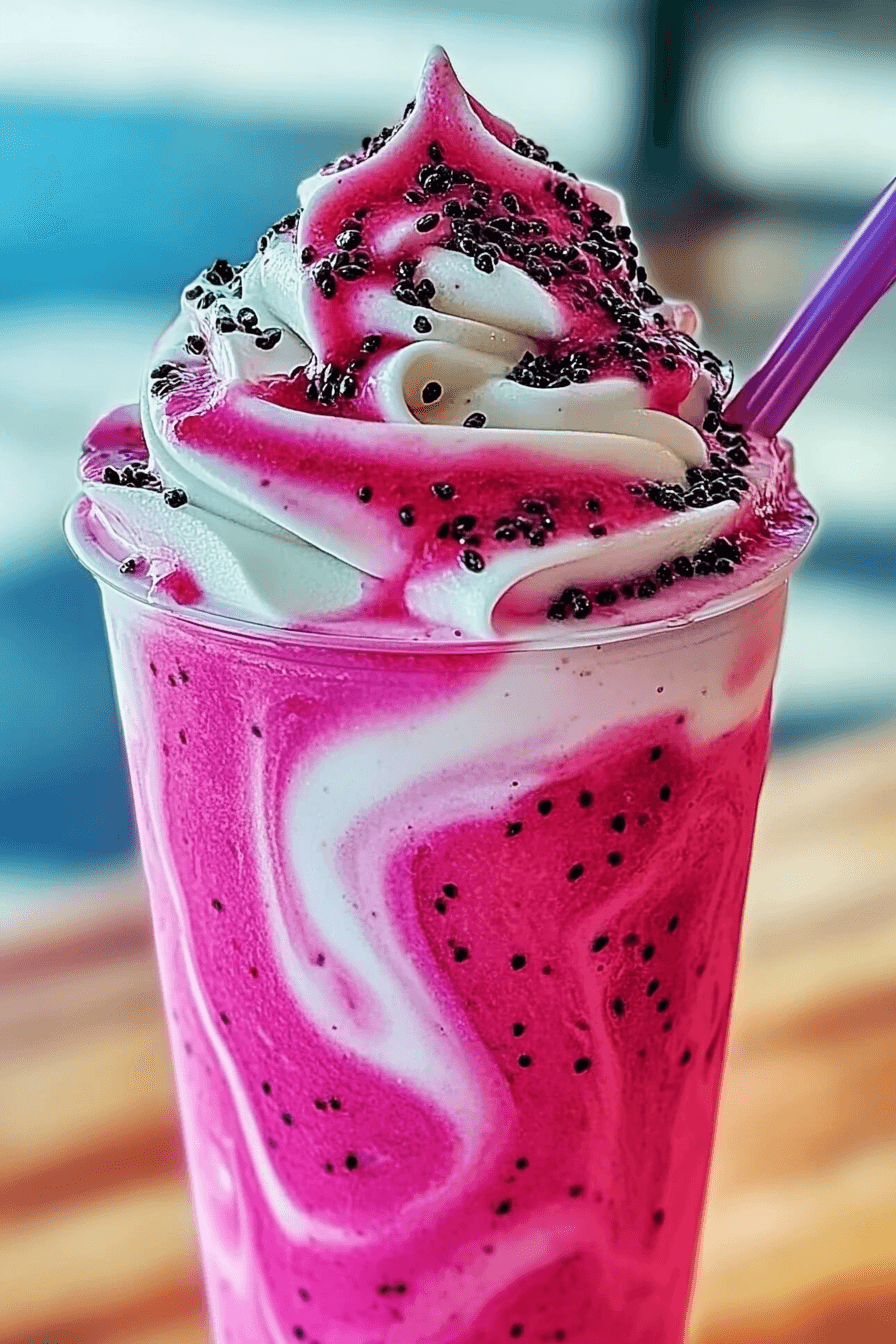 Dragonfruit Strawberry Swirl Frappe