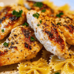 Easy Lemon Garlic Chicken with Creamy Bowtie Pasta