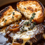 French Onion Short Rib Soup with Cheesy Gruyère Toast