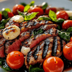 Grilled Flank Steak Caprese with Balsamic Dressing