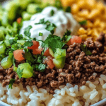 Ground Beef & Rice Burrito Bowls